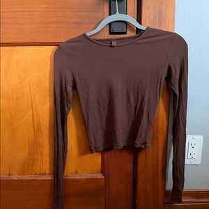SKIMS Ribbed Brown Long Sleeve